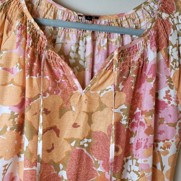 Talbots Orange Mod Floral Silk Dress - Picture 8 of 9